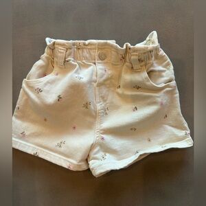 Zara Floral Cream Kids Shorts-3T